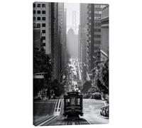 Posterlounge Vintage San Francisco Canvas print by Matteo Colombo 40 x 60 cm Black and white Wall art Wall decor