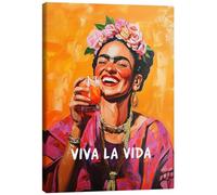 Posterlounge Viva La Vida Frida Canvas print by Carina Artspace 30 x 40 cm Orange Wall art Wall decor