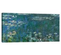 Posterlounge Water Lilies, Green Reflections I Canvas print by Claude Monet 100 x 50 cm Green Wall art Wall decor