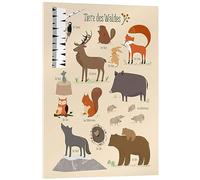 Posterlounge Woodland Animals (German) Acrylic print by Sandy Lohß 13 x 18 cm Beige Wall art Wall decor