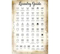 Posters And Prints Rustic Laundry Guide To Procedure The Laundry Symbols Guide Retro Vintage Canvas Wall Art Picture, Home Décor 50x70Cm