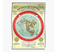 Posters Gleason 1892 Flat Earth Map Research Flat Earth 16x20 inch or 20x20 inch Wall Art Soccer Print
