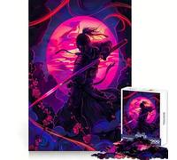 Posters Ninja Neon 1000 Pieces Jigsaw Puzzles for Adults Mind Puzzle Soft Relax Image Assembly Santa Wish Item (38x52cm)