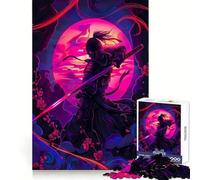 Posters Ninja Neon 1000 Pieces Jigsaw Puzzles for Teenagers Enhance Memory Easy Leisure Firm Cut Wall Art Decor (50x75cm)
