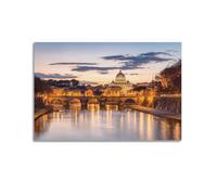 Posters of Places of Interest Night View of St. Peter's Basilica in Rome, Italy Poster Decorative Painting Canvas Wall Posters And Art Picture Print Modern Family Bedroom Decor Posters 24x36inch(60x90