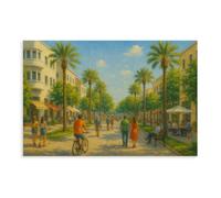 Posters on Palm Street, Israel Canvas Poster for Dorm Room Decor Gift