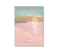 Posters Prints Wall Art Boho Romantic Sunset Landscape Beach Sea Drawing Pictures Painting Wall Art Living Home Decor 50x70cm(20x28in) Frameless