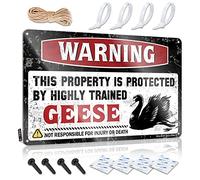 Posters Wall Wall Art - Warning This Property Is Protected By A Highly Trained Geese Valentine's Day Gift Fluffy Retro Style Decoration For Cottage(30X40CM)