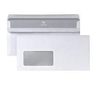 Posthorn Envelopes DIN Long (Pack of 100), Self-Adhesive Envelope with Window, White Envelopes with Grey Inner Print for Privacy Protection, 110 x 220 mm, 75 g/m²