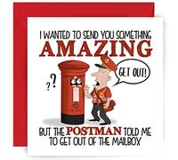 Postman Funny Birthday Card for Him or Her / Rude Humorous Greeting Card For Boyfriend, Girfriend, Wife, Husband or Brother and Sister / Fathers Day Card from Daughter