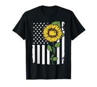 Postman Mailman American Flag Sunflower Mail Lady T-Shirt