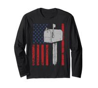 Postman Mailman American Flag Vintage Mailbox Long Sleeve T-Shirt