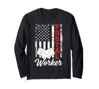Postman Mailman American Flag Vintage Mailbox Postal Worker Long Sleeve T-Shirt