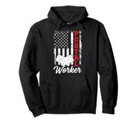 Postman Mailman American Flag Vintage Mailbox Postal Worker Pullover Hoodie