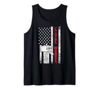 Postman Mailman American Flag Vintage Mailbox Postal Worker Tank Top