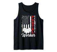 Postman Mailman American Flag Vintage Mailbox Postal Worker Tank Top