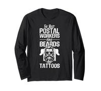 Postman Mailman Beard Tattoo The Best Postal Workers Have Long Sleeve T-Shirt