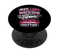 Postman Mailman Female Girl Mail Truck Mail Lady Of Course I PopSockets Adhesive PopGrip