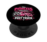 Postman Mailman Girl Female Mail Truck This Princess Comes PopSockets Adhesive PopGrip