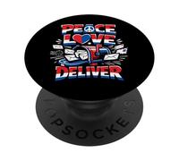 Postman Mailman Girl Mailbox Peace Love Deliver PopSockets Adhesive PopGrip