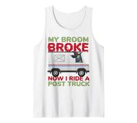 Postman Mailman Halloween My Broom Broke Now I Ride A Post Tank Top