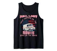 Postman Mailman Mail Lady What Happens On The Route Stays On Tank Top