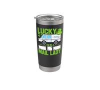Postman Mailman St Patricks Day Lucky to Be A Mail Lady Stainless Steel Insulated Tumbler