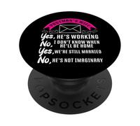 Postman Mailman Wife Postman's Wife Yes, He's Working No, I PopSockets Adhesive PopGrip