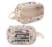 Postman Makeup Bag Mail Carrier Gift Post Office Worker Gifts Yes I'm a Postal Worker No I Don't Know Where Your Check is Bag