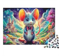 Postman Mouse 1000 Piece Cute Castle Postman Mouse Art Painting Jigsaw Puzzle for Adults And Kids Family Educational Games 1000 Pieces Fun, Challenging & Brainteasing Adults for Women, Gifts for Men 5