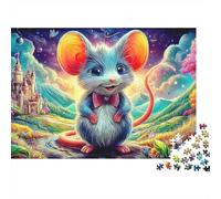 Postman Mouse Jigsaw Puzzles for Adults 1000 Piece Puzzle Mouse in Fantasy Castle Educational Games Beautiful Decoration Puzzle for The Whole for Women Gifts for Men 38x26cm/1000pcs