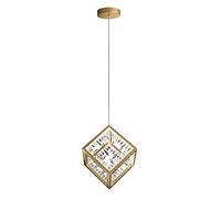 Postmodern 24W LED Square Crystal Pendant Light - Gold Square Ceiling Fixture for Bedroom and Dining Room