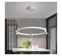 Postmodern Creative Black White Restaurant Pendant Light Living Room Bedroom Ring Chandelier with Tilt Adjustment Home Decor