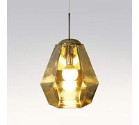 Postmodern Geometric Ceiling Hanging Lamp, Diamond Shaped Glass Lampshade Metal Pendant Light, Suspension Lighting Fixtures for Cafe, Bar, Study, Dining Room, Kitchen Island (Color : Gold)