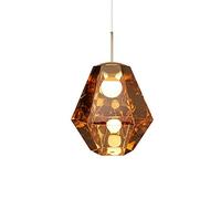 Postmodern Geometric Ceiling Hanging Lamp, Diamond Shaped Glass Lampshade Metal Pendant Light, Suspension Lighting Fixtures for Cafe, Bar, Study, Dining Room, Kitchen Island (Color : Bronze) (Bronze