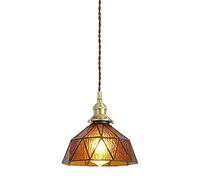 Postmodern Light Luxury Pendent Lamp All Copper Single Head Chandeliers Blue Glass Hanging Lamp for Bedroom and Living Room Interior Lighting Made in China