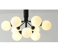Postmodern Minimalist Internet Celebrity Living Room Chandelier 2024 Nordic Style Master Creative Magic Beans Kitchen Lamps(Cool White,9 Heads Black)