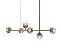 Postmodern Minimalist Strips Glass Magic Bean,Adjustment Ceiling Light For Kitchen Island Dining Room,Modern Magic Bean Molecules s,E26 Base,Bulbs Not Included-Cognac d 6 head