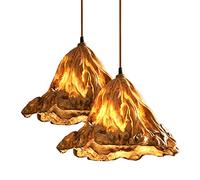 Postmodern Resin Pendent Light Ceiling Lamp Creative Retro Simulation Withered Lotus Leaf Zen Ceiling Light Decorative for Bedroom, Living Room, 11.1"