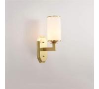 Postmodern Simple Wall Light H65 Copper Wall lamp,Cylinder Cloud White Glass Lampshade