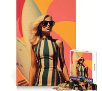 Postmodern Surfing Dreams Jigsaw Puzzle 1000 Piece for Adults Smart Reason Toy Home Pastime Smooth Edge Art Collectible (38x26cm)