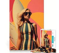 Postmodern Surfing Dreams Jigsaw Puzzle 1000 Piece for Adults Smart Reason Toy Home Pastime Smooth Edge Art Collectible (38x26cm)