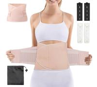 Postpartum Belly Wrap - Adjustable Abdominal Binder, 3 in 1 C Section Recovery Belt, Waist/Pelvis Belt for Back Pain Relief, Post Partum Stomach Support After Pregnancy, Waist Trainer Belts(Skin Tone)