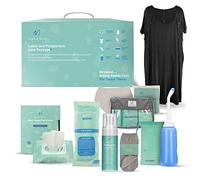 Postpartum Care Kit for Mom (14-Piece) - Includes Labor and Delivery Gown, Peri Bottle, Witch Hazel Foam, Pad Liners & More! with Hospital Essentials for Women After Birth