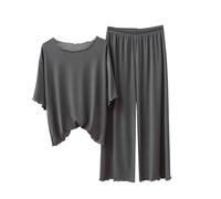 Postpartum Outfit for Going Home Women's 3/4 Sleeve Pajamas Sets Pants Girl Slippers 13 (Dark Gray, L)