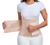 Postpartum & Post Surgery Abdominal Binder. Postpartum Belly Band Support Recovery after C-Section, Natural Birth, Hysterectomy, Hernia. 3 Panel design (Beige,M), Beige, Medium