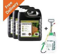 Postsaver 12L Creostain Fence Stain & Sprayer (Dark Brown) - Creosote / Creocote Substitute - Oil Based Wood Treatment (Free Delivery)