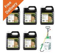 Postsaver 20L Creostain Fence Stain & Sprayer (Light Brown) - Creosote / Creocote Substitute - Oil Based Wood Treatment (Free Delivery)