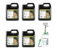 Postsaver Creostain Creocote & Sprayer | Oil-Based Timber Wood Treatment | Creosote Substitute | Stain and Preserver for Fences & Sheds | 20 Litre + Sprayer (Light Brown)