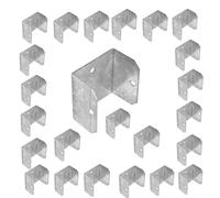Postsaver Fence Panel Clips Trellis U Clip Bracket for Timber Posts, Anti Rattling Secure Fence or Refix Panel Galvanised Fencing Clips 47mm Fence Panels (Pack of 24)